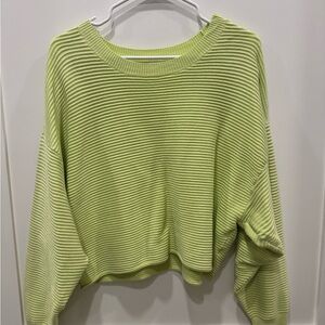Aerie Green Ribbed Knit Sweater